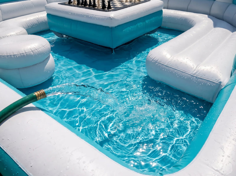 Inflatable Floating Pool Lounge – Backyard Pool Pavilion with Seating — image 12